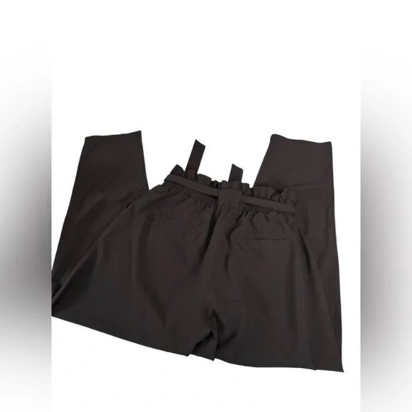 ALBION Women’s Bow Belt Capri Pants High Rise Paperbag Waist Black size M - Picture 9 of 9